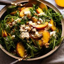 peach-salad-with-poppyseed-dressing_8-sq Peach Salad with Poppyseed Dressing in a bowl, ready to be served