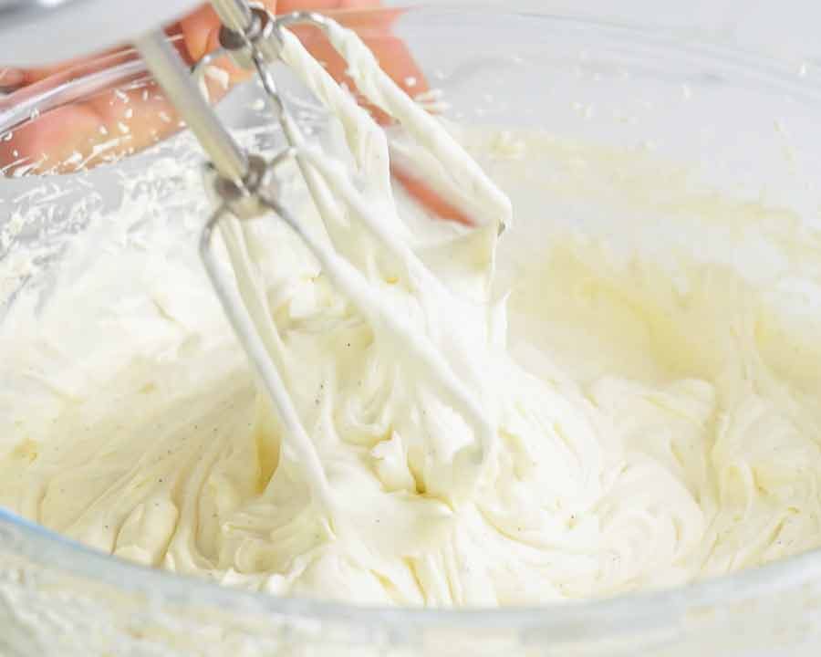 whipped-cream Bowl of freshly whipped Chantilly cream
