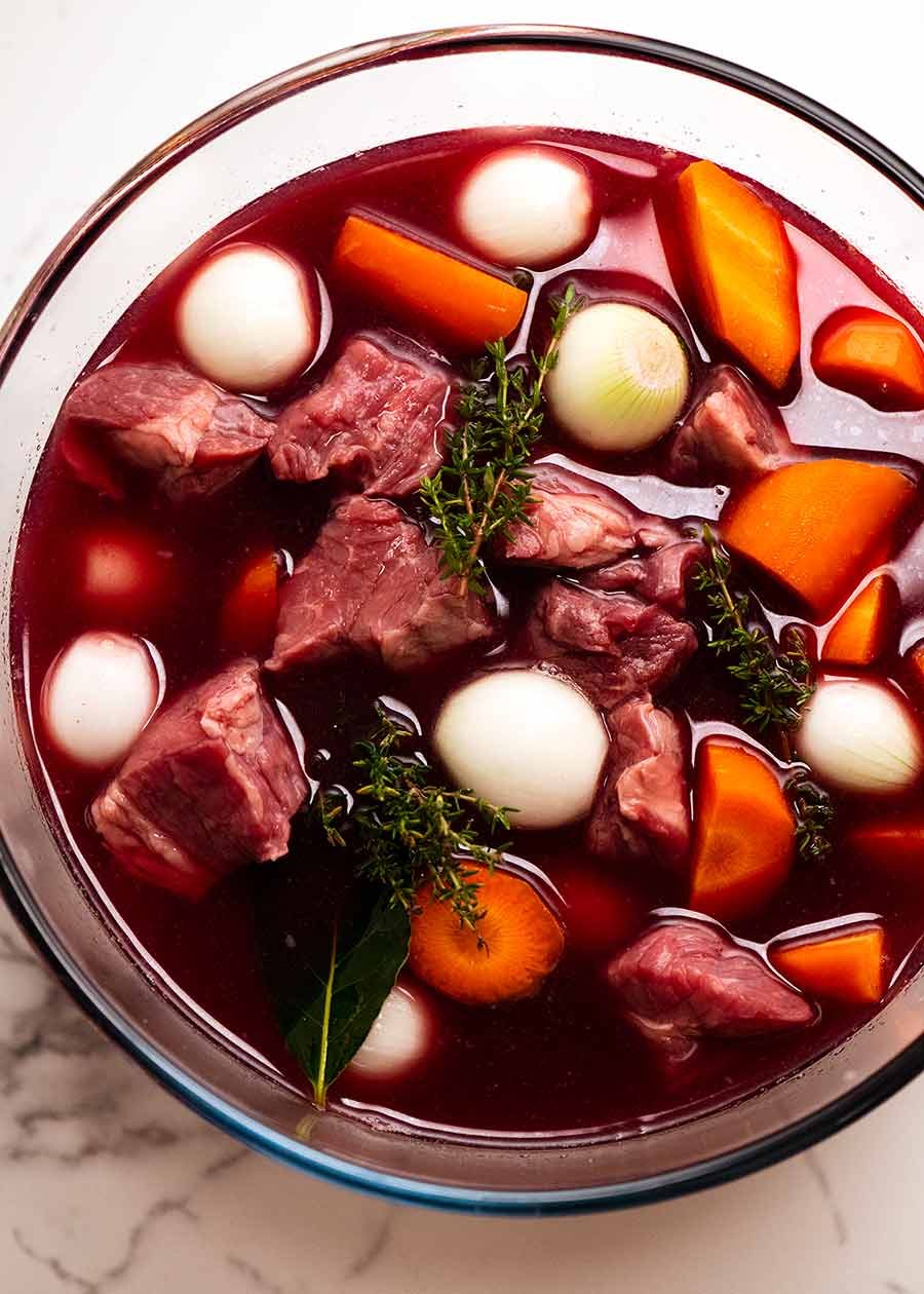 beef-bourguignon_4 Beef marinated in red wine for Beef Bourguignon
