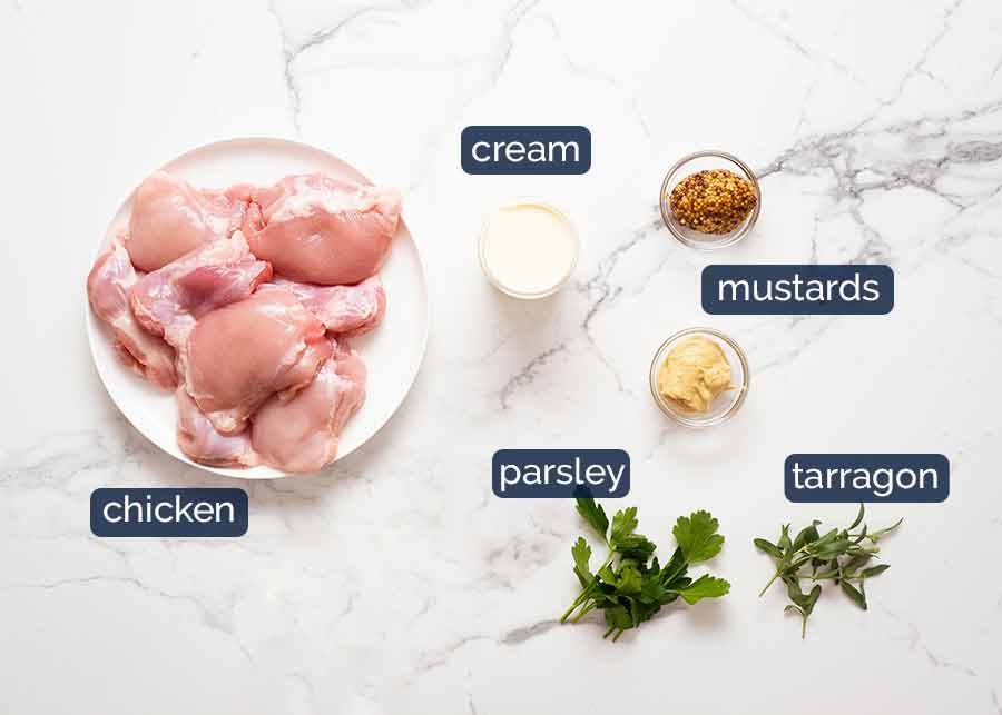 chicken-with-creamy-mustard-sauce-ingredients Ingredients in Chicken with Creamy Mustard Sauce