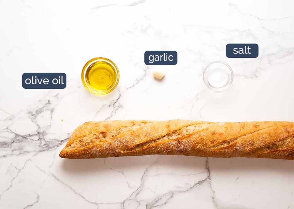 crostini-ingredients Crostini ingredients for Acqua Pazza - Italian Poached Fish