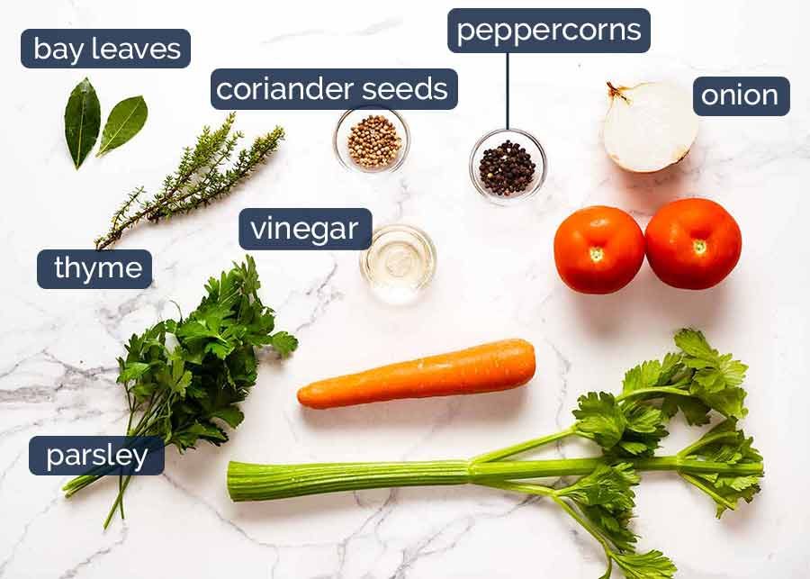 homemade-beef-stock-ingredients Ingredients in homemade beef stock