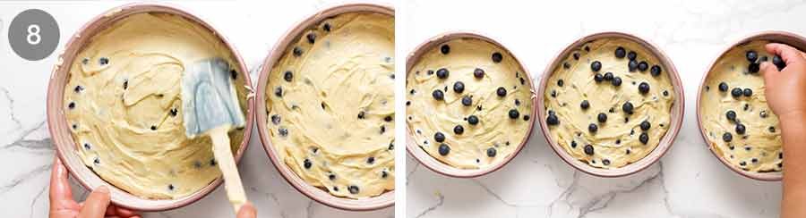 how-to-make-blueberry-cake-8-cake-pan How to make Blueberry Cake with Lemon Cream Cheese Frosting