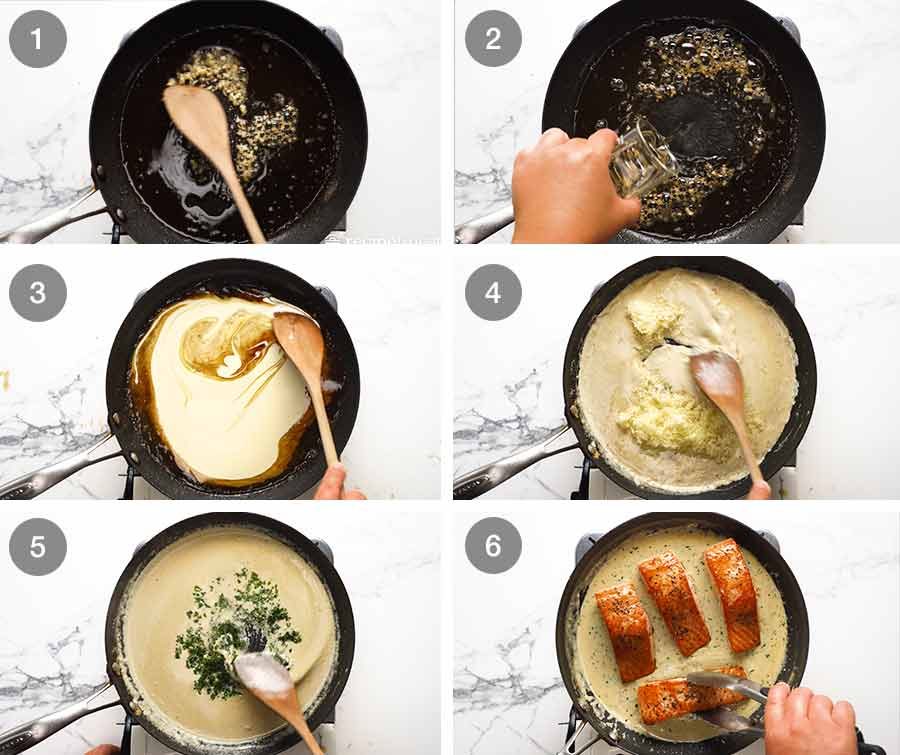 how-to-make-salmon-with-creamy-herb-garlic-sauce-2a How to make Creamy Herb & Garlic Salmon Sauce