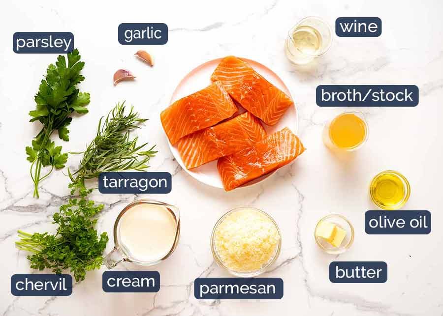 ingredients-in-creamy-herb-garlic-salmon-sauce Ingredients in Creamy Herb & Garlic Salmon Sauce