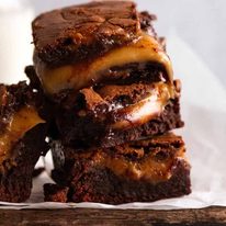 salted-caramel-stuffed-brownies_7a-sq Close up photo of Caramel Brownies