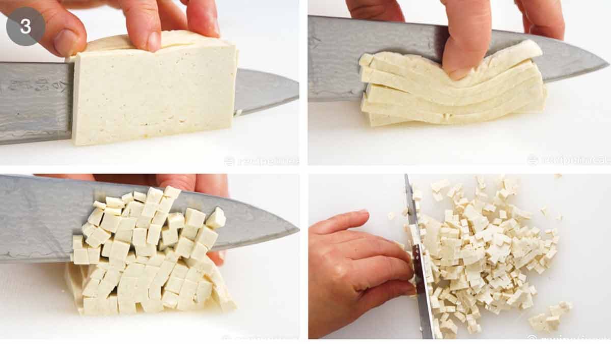 3-how-to-make-vegetable-dumpling-filling-tofu How to make Vegetable Dumplings (Potstickers)