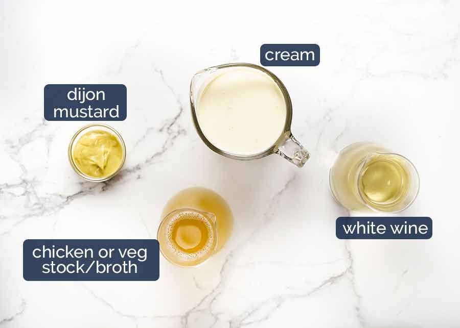 creamy-dijon-sauce-for-rack-of-lamb Ingredients in White Wine Mustard Sauce for Rosemary Crumbed Rack of Lamb