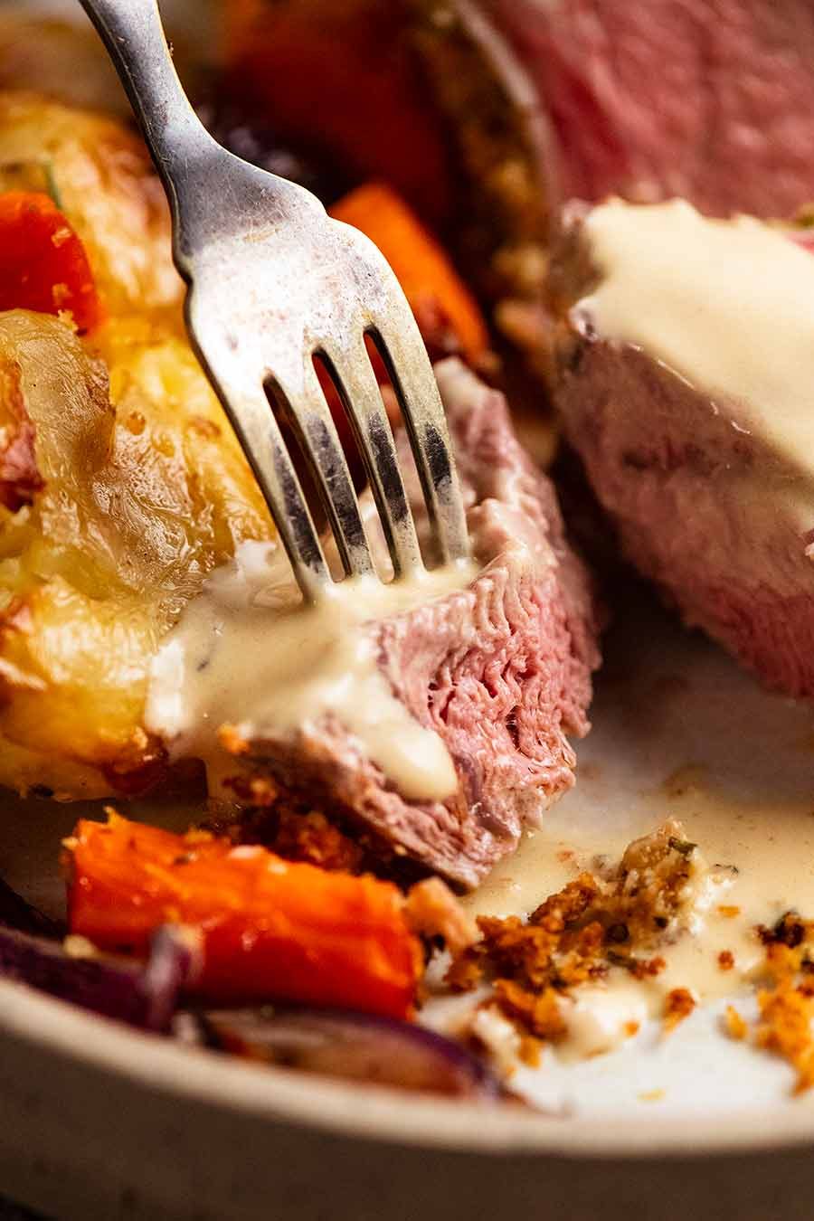 crumbed-rack-of-lamb_0 Fork eating Rosemary Crumbed Rack of Lamb