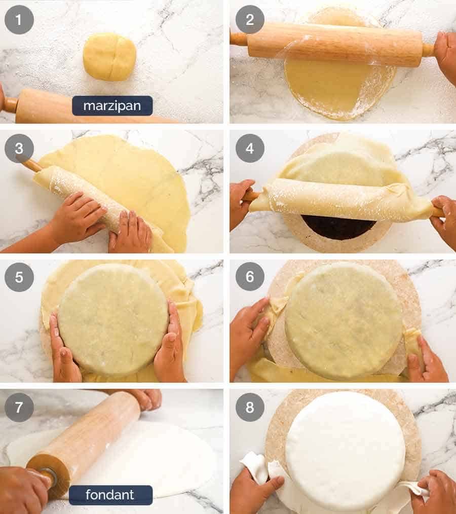 fondant-for-christmas-cake How to ice Christmas Cake with marzipan and frosting
