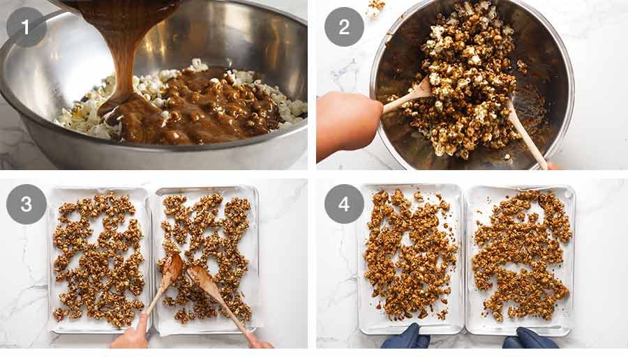 how-to-make-holiday-caramel-popcorn-3 How to make Christmas Popcorn Candy