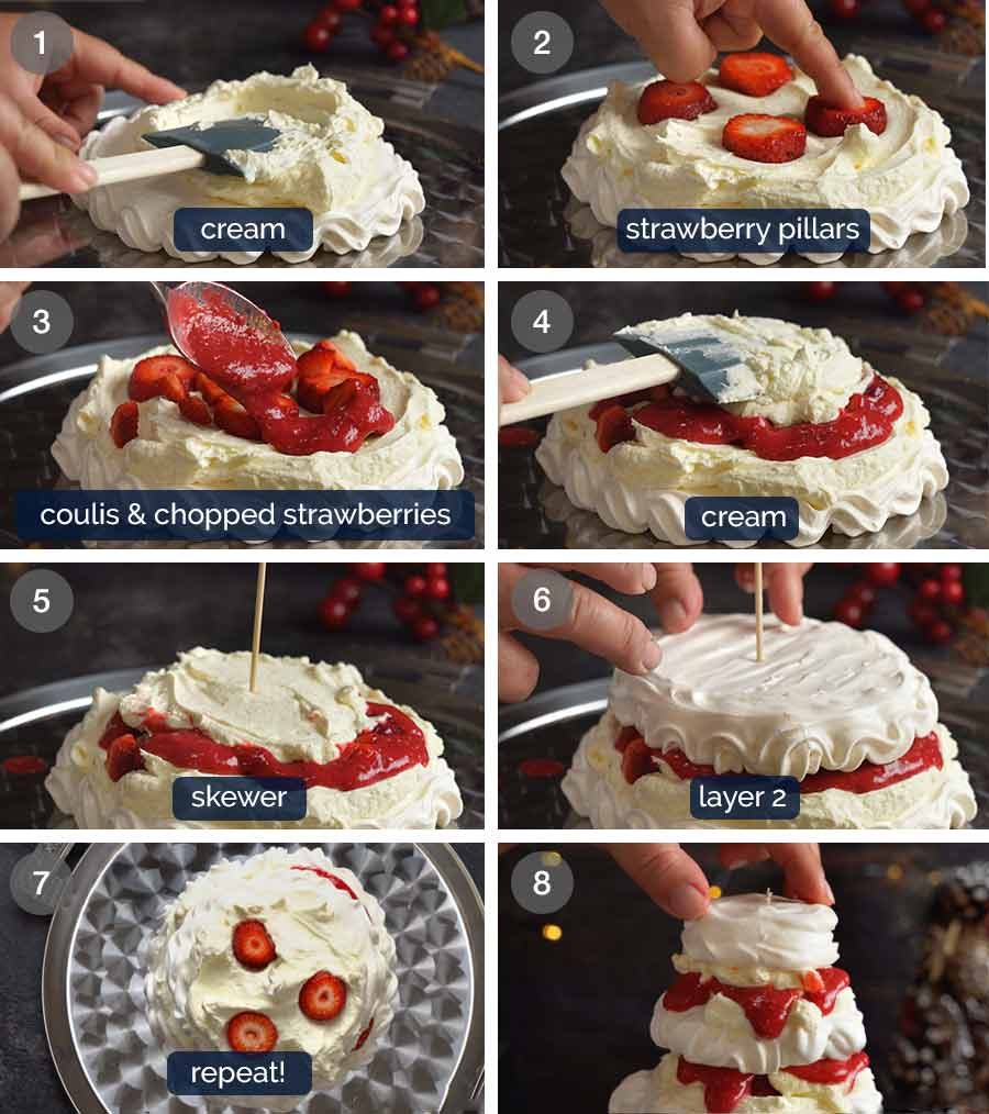 how-to-make-pavlova-christmas-tree-5 How to make Pavlova Christmas Tree Dessert