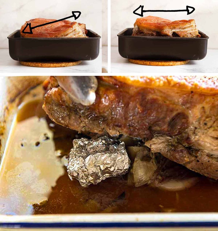 levelling-the-pork-roast How to make Pork Roast with Crispy Crackling