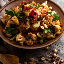 yotam-ottolenghis-cauliflower-salad_1-1 Cauliflower Salad in a bowl, ready to be served