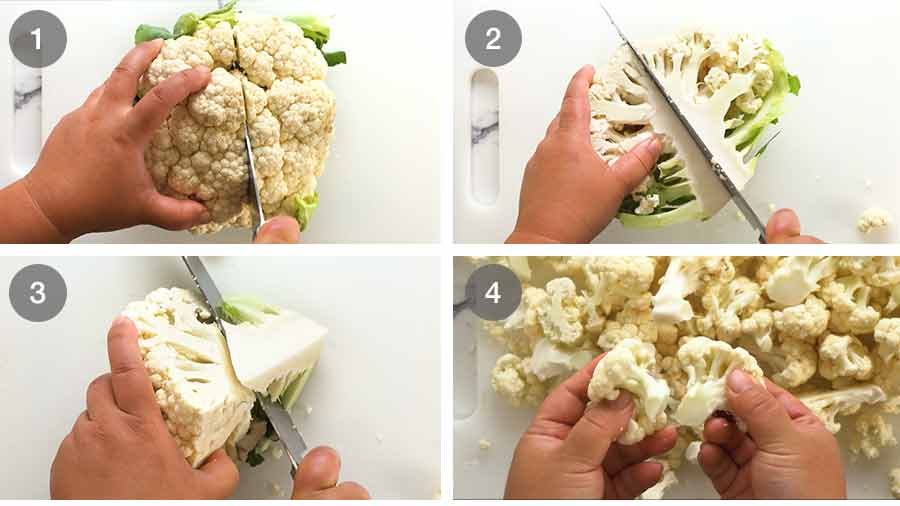 how-to-cut-cauliflower How to cut cauliflower florets - for roasting, steaming and boiling