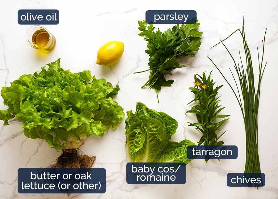 ingredients-in-french-bistro-salad Ingredients in French Bistro Salad