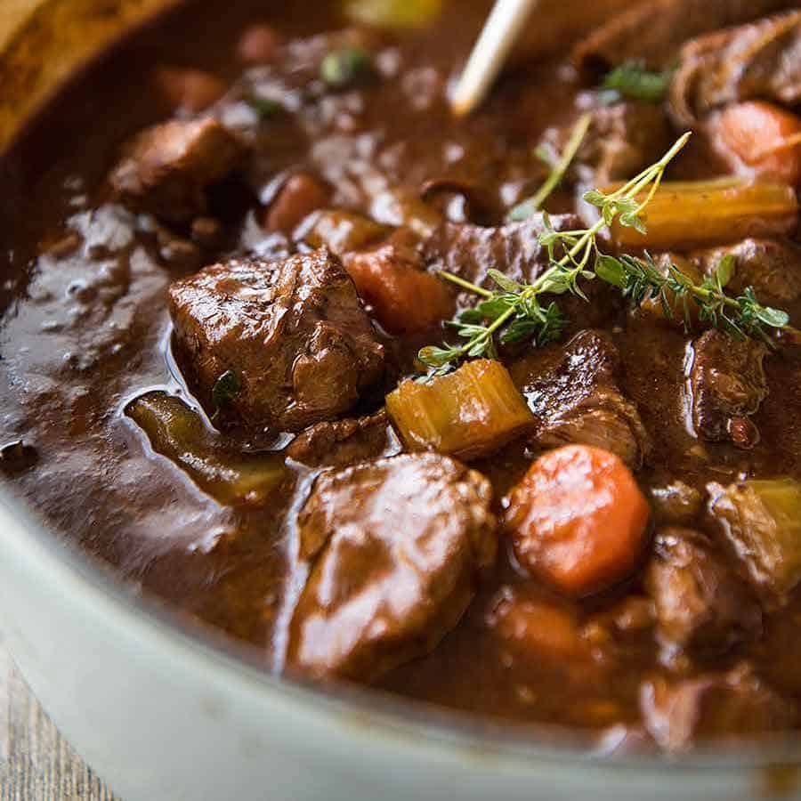 irish-beef-guinness-stew_6-sq Close up of Irish Beef and Guinness Stew