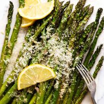 roasted-asparagus_9-sq Roasted Asparagus on a plate ready to be served