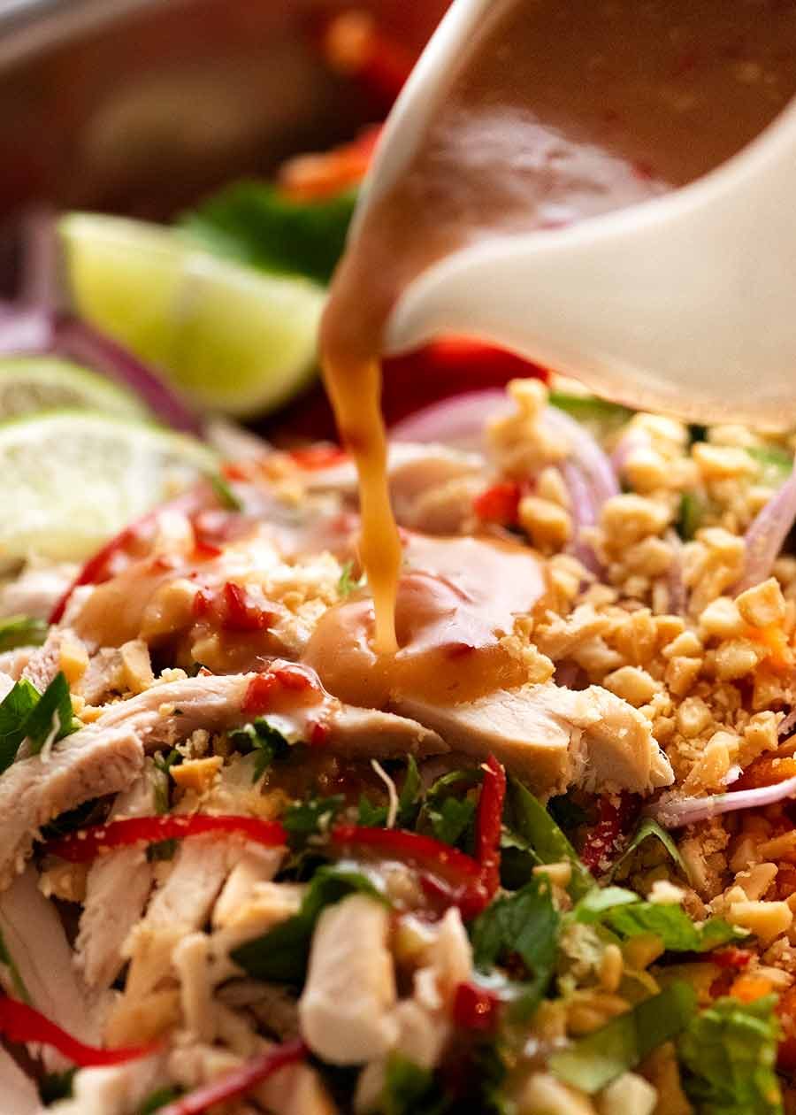 vietnamese-chicken-salad_1 Pouring Vietnamese Dressing over Vietnamese Chicken Salad