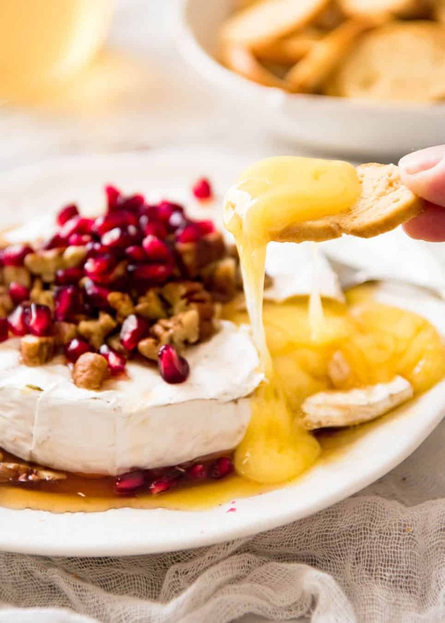 3-minute-melted-brie-2-2 3 Minute Melty Festive Brie - Just microwave for 1 minute and you have an almost-instant baked brie appetizer! www.recipetineats.com