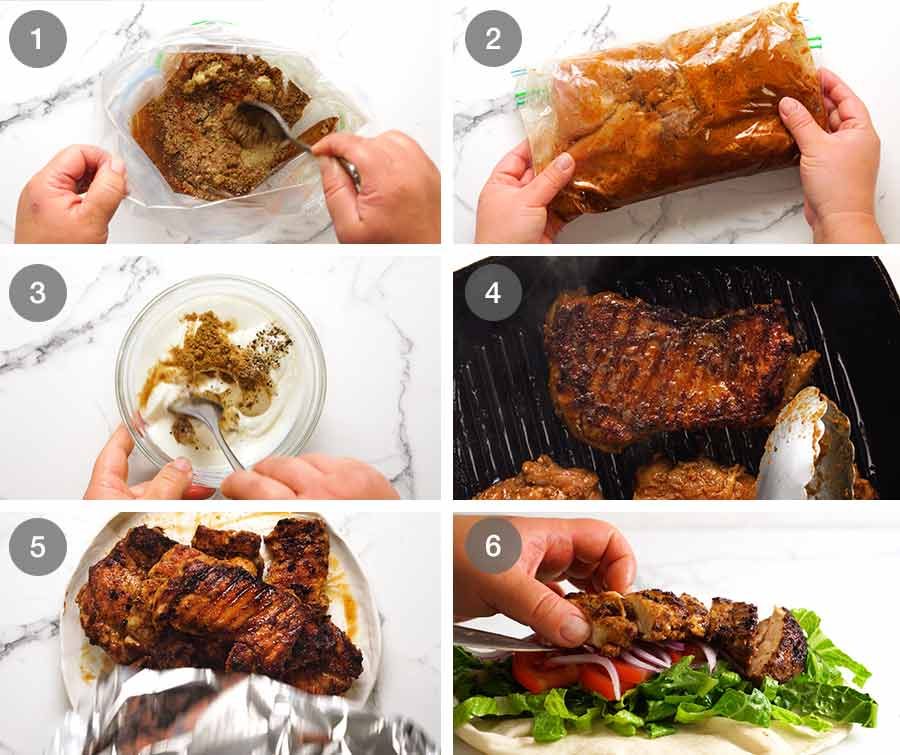 chicken-shawarma-steps How to make Chicken Shawarma