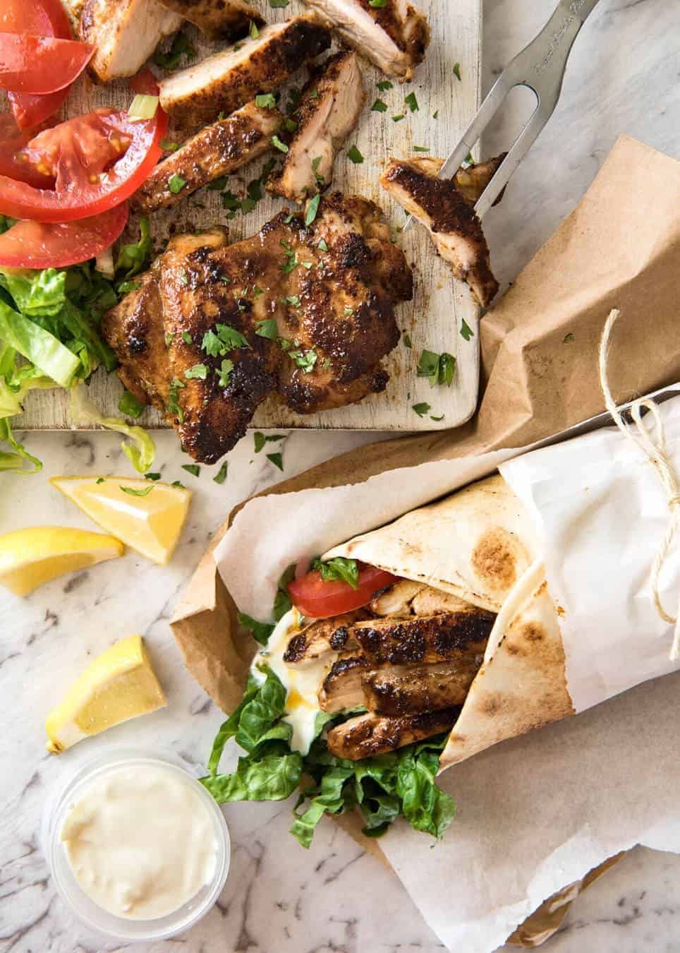 chicken-shawarma_5 The flavour of this Chicken Shawarma marinade is absolutely incredible, yet made with just a handful of everyday spices. recipetineats.com