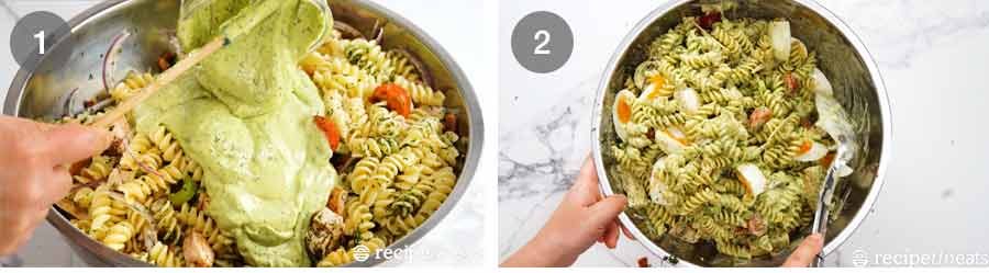 how-to-make-chicken-pasta-salad-with-creamy-avocado-ranch-dressing-1 Tossing Pasta Salad with Avocado Ranch Dressing