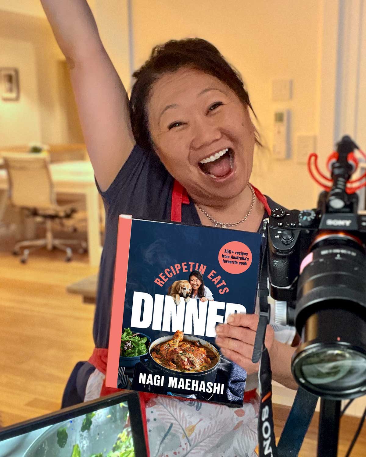nagi-cookbook-pre-order-announcement-featured-image-cropped Nagi Maehashi holding RecipeTin Eats Dinner cookbook
