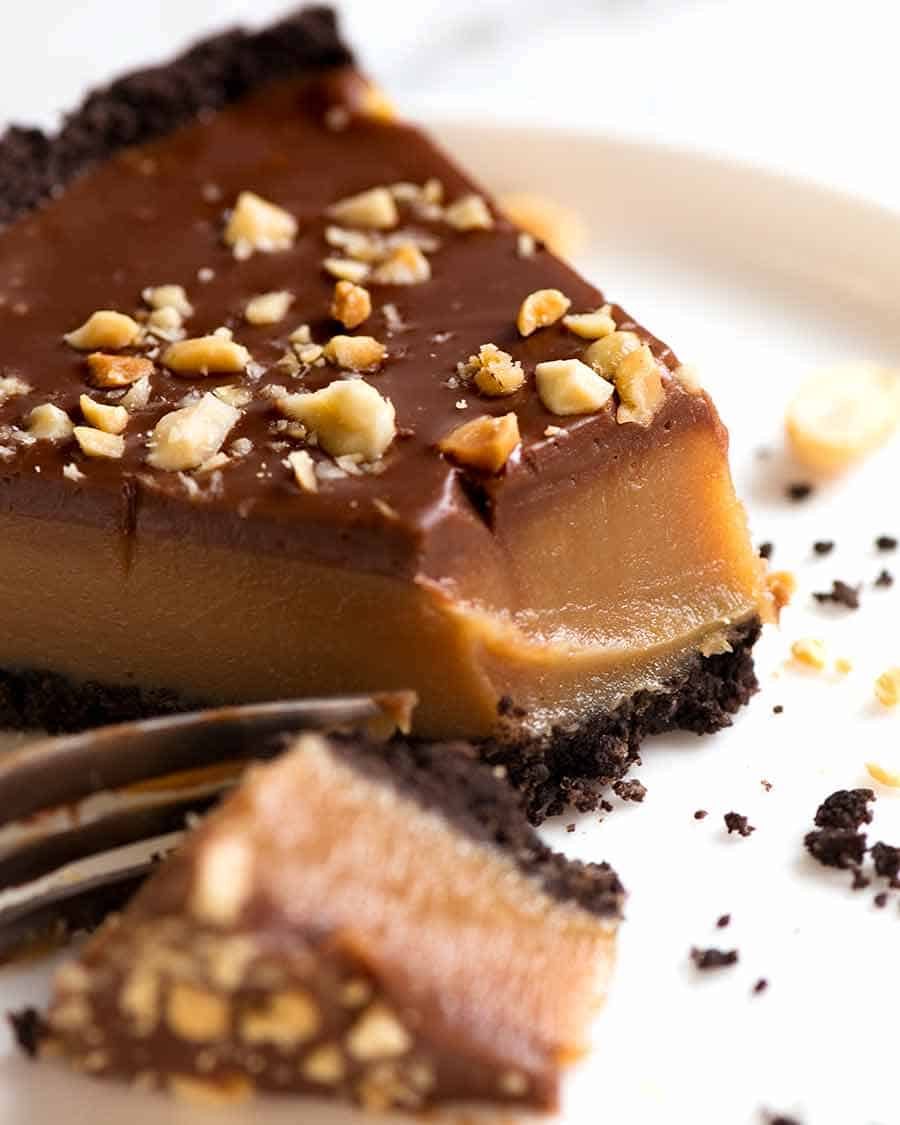 peanut-butter-caramel-pie_4a Close up of Peanut Butter Pie slice