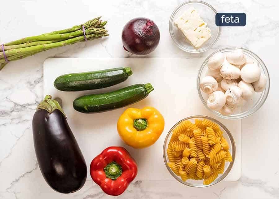 vegetable-pasta-salad-ingredients Vegetables for Vegetarian Pasta Salad
