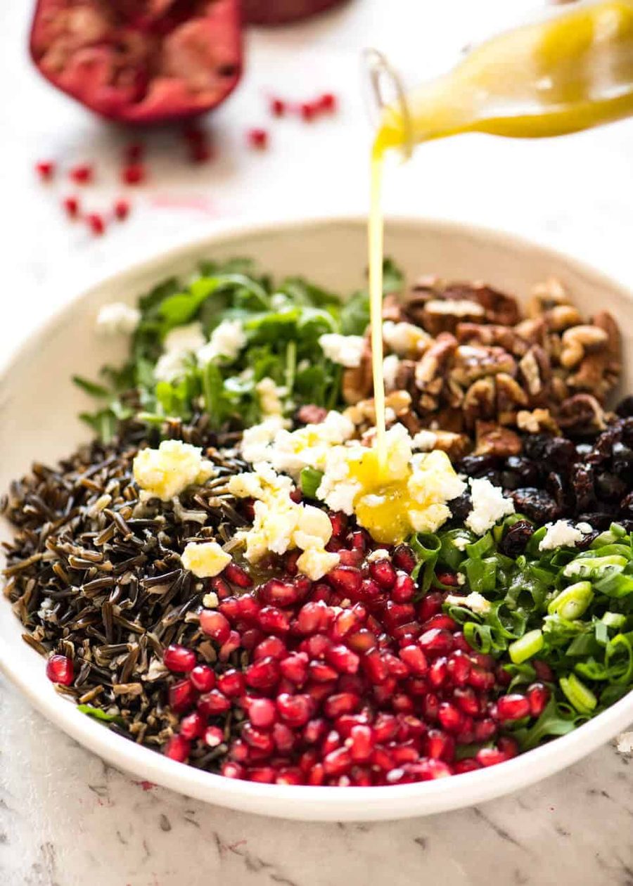 wild-rice-salad-1-1-1 A simple white wine vinaigrette is the perfect Wild Rice Salad dressing. recipetineats.com