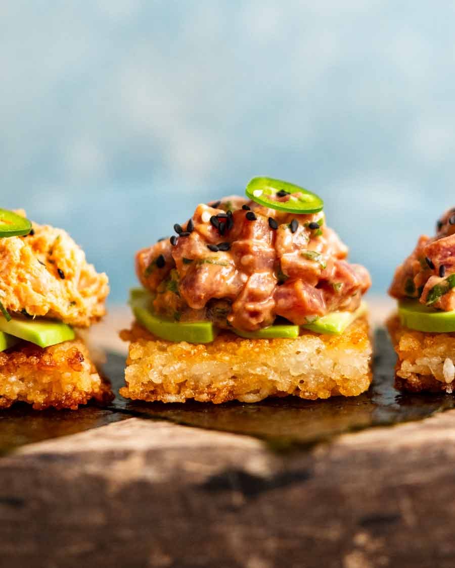 crispy-rice-spicy-tuna_6 Spicy tuna crispy rice ready to be eaten