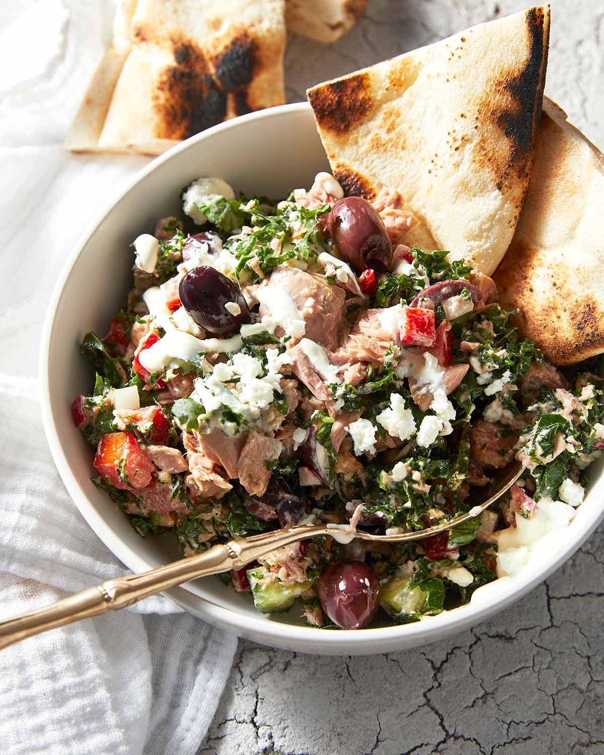 mediterranean-tuna-salad-51486 Mediterranean tuna salad in a bowl