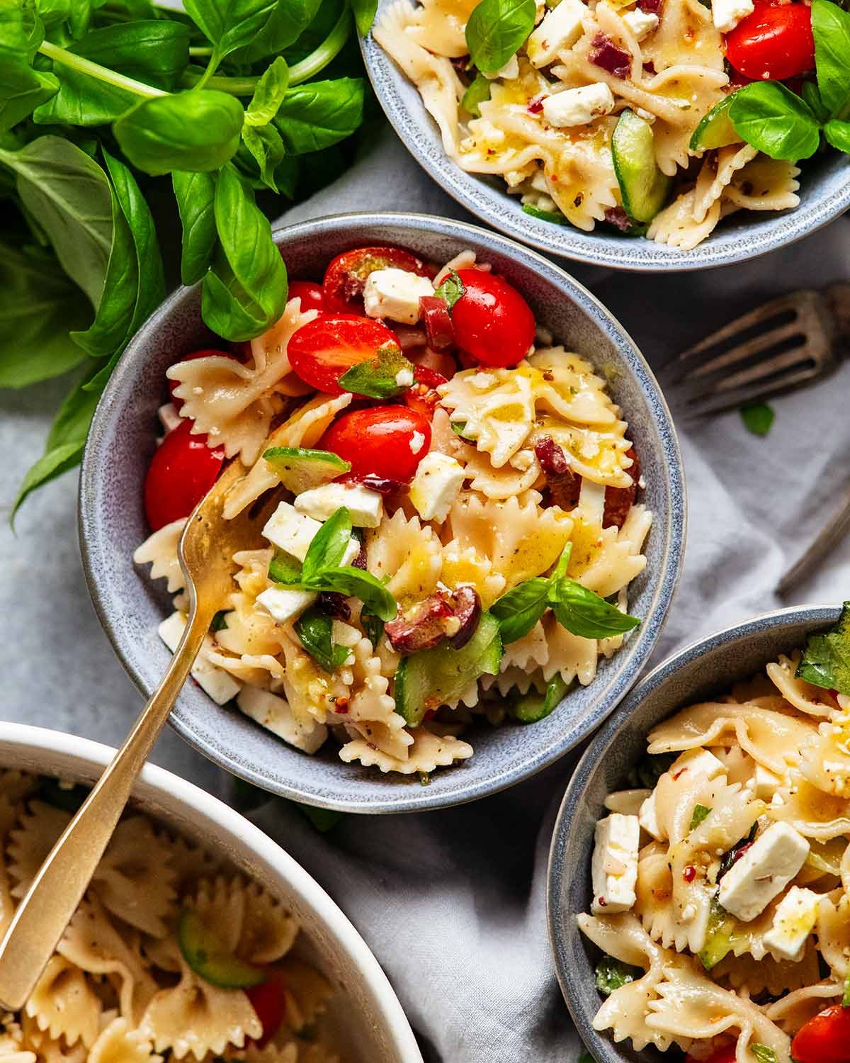 big-easy-pasta-salad_2-1 Bowls of Big, easy pasta salad
