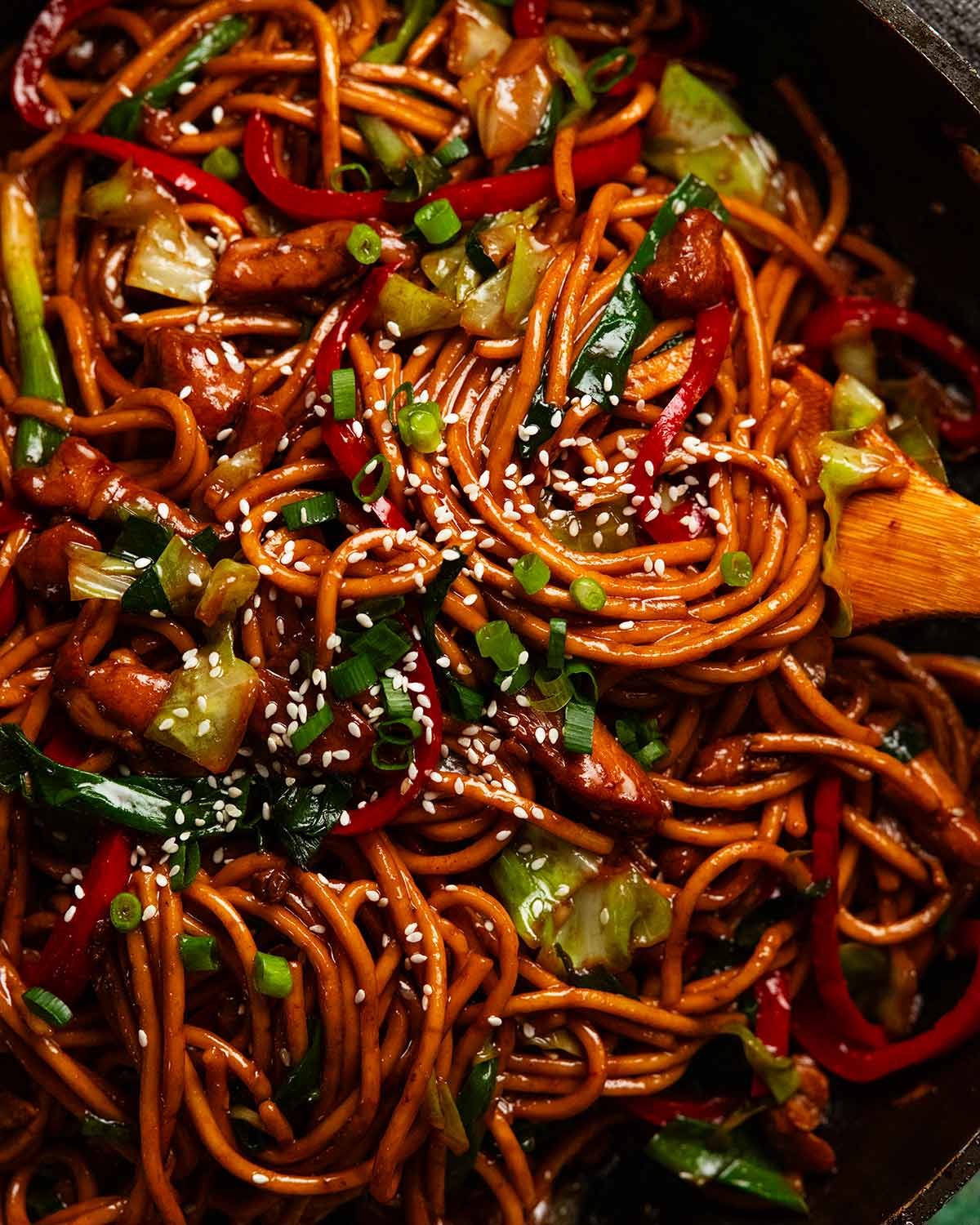 hokkien-noodles-with-chicken_2 Close up photo of Hokkien noodles with chicken