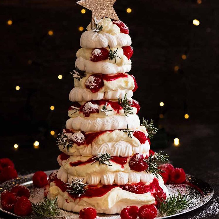 pavlova-christmas-tree_3-2 Pavlova Christmas Tree Dessert on a platter, ready to be served