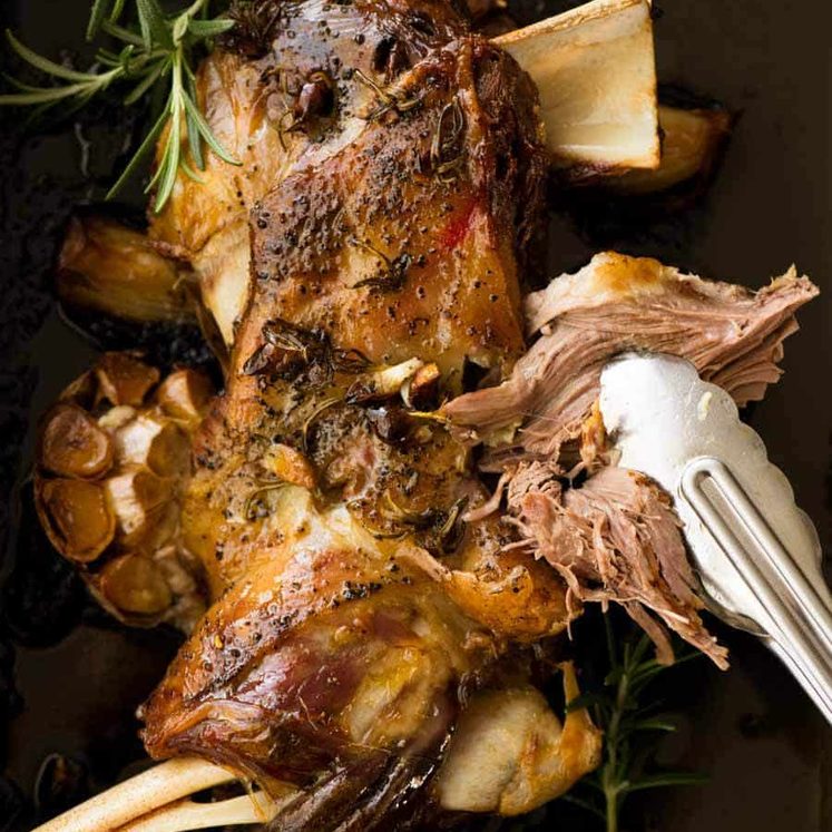 slow-cooked-lamb-shoulder_1 Slow Cooked Lamb Shoulder in a baking pan, fresh out of the one