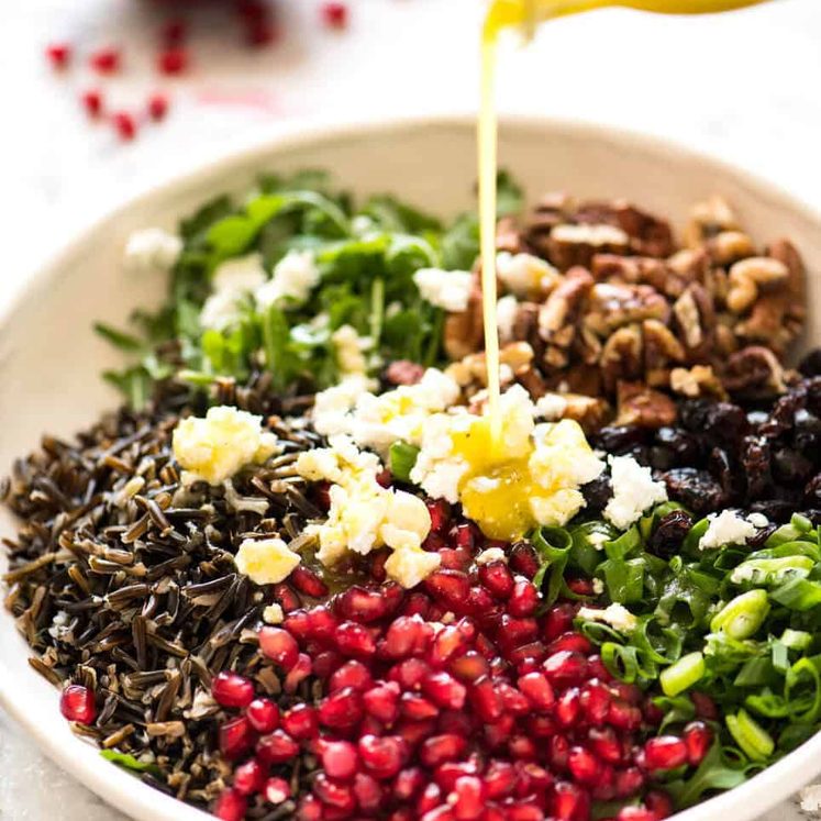 wild-rice-salad-1-1 A simple white wine vinaigrette is the perfect Wild Rice Salad dressing. recipetineats.com