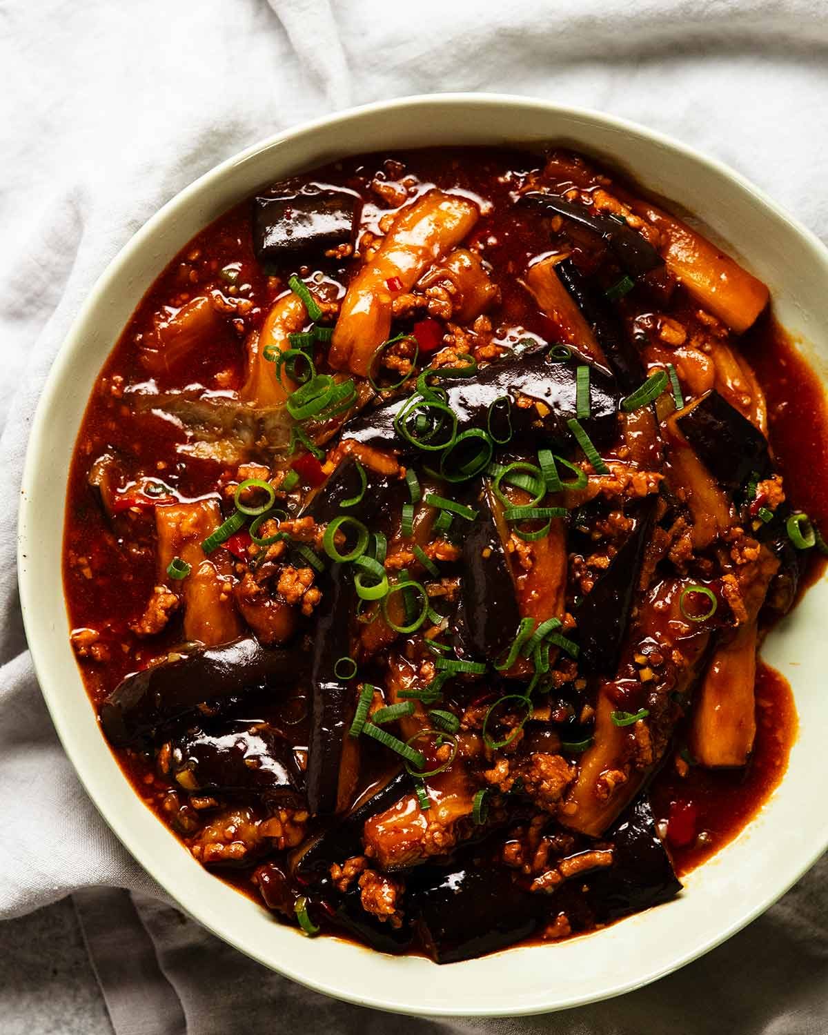 Chinese eggplant with minced pork