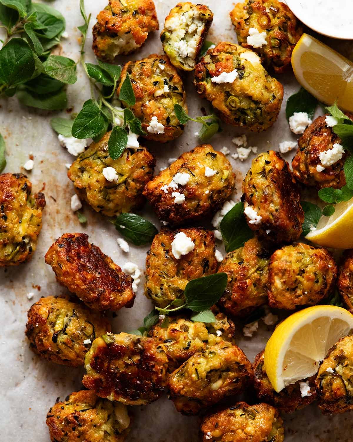 Greek Zucchini Tots - Mini Fritters