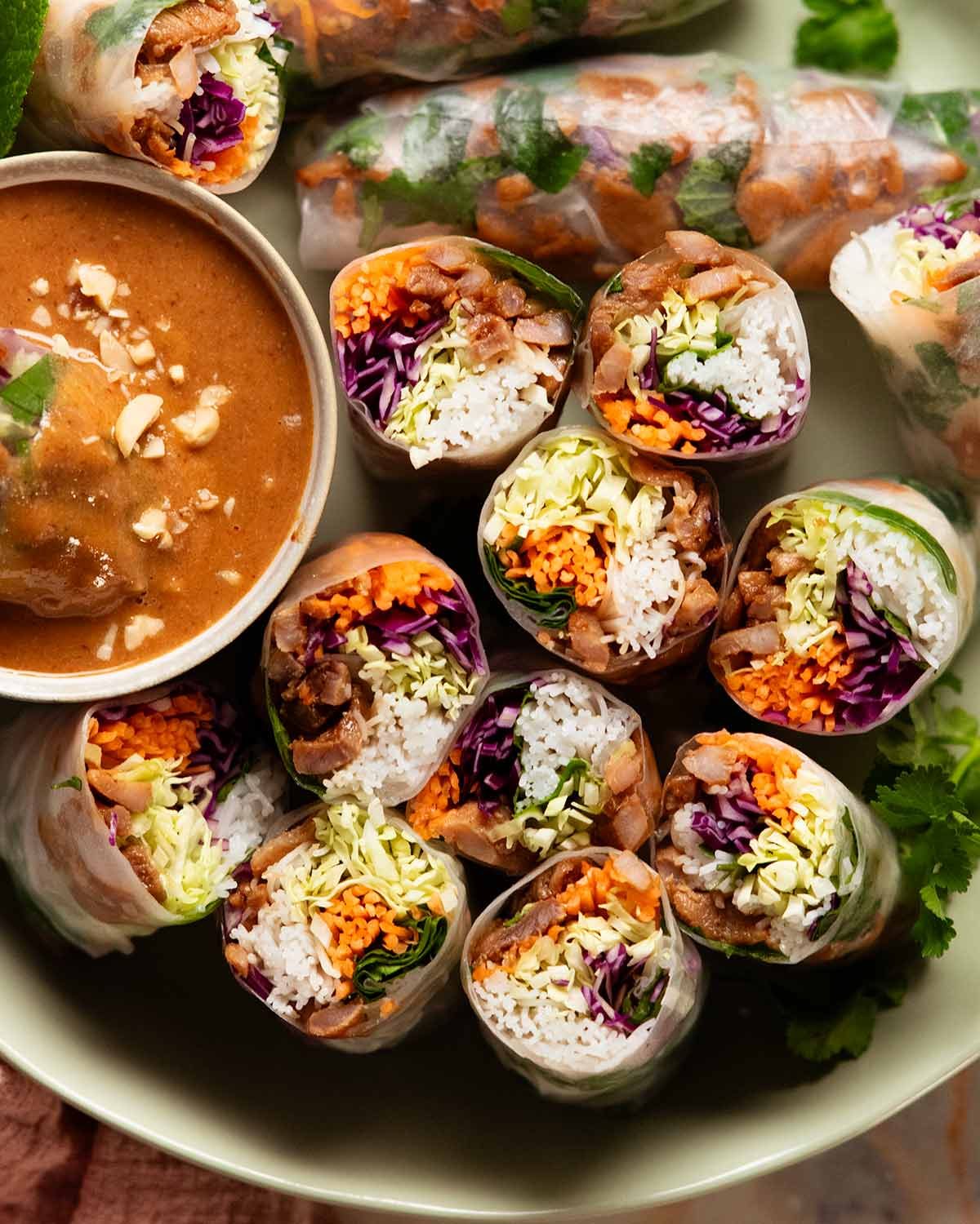 Lemongrass Chicken Rice Paper Rolls