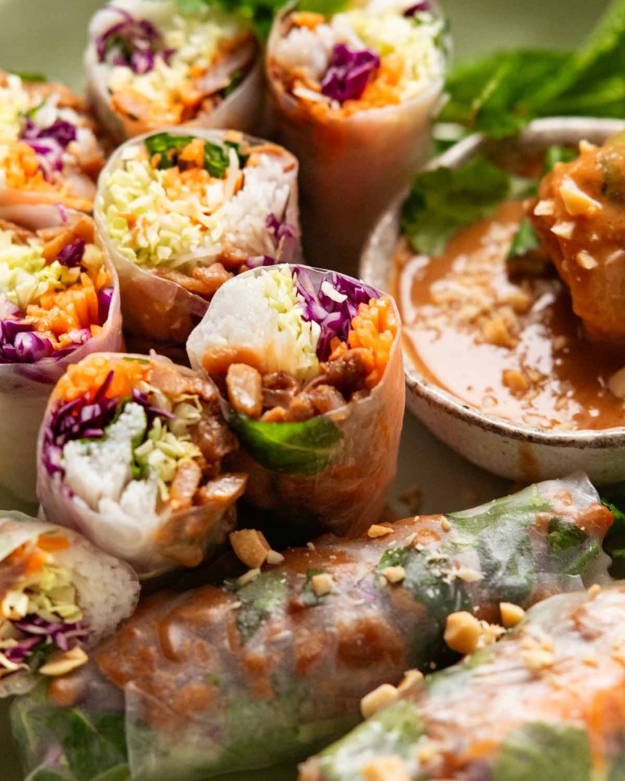 Lemongrass Chicken Rice Paper Rolls