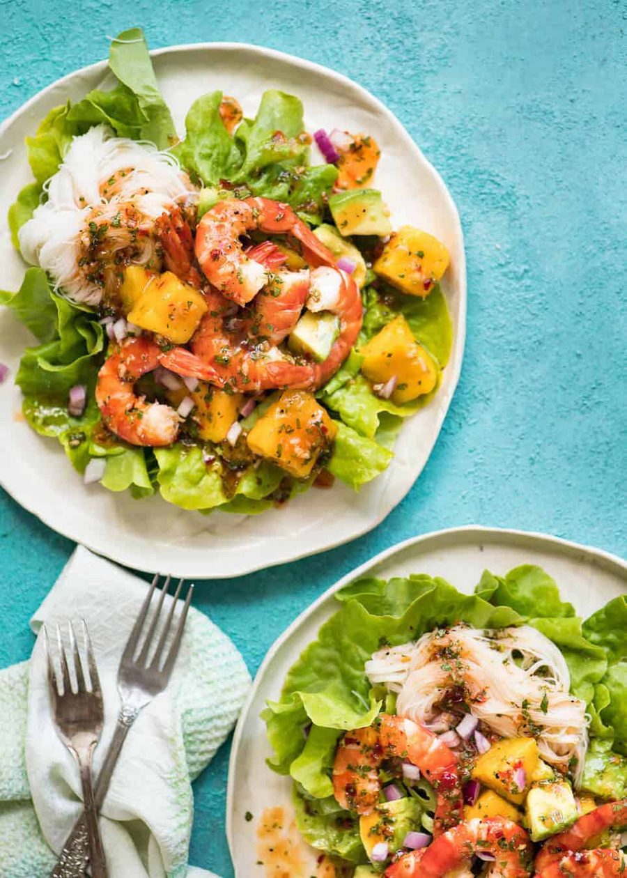This Prawn Mango and Avocado Salad with Noodles is perfect for balmy summer days. Great no cook meal! recipetineats.com